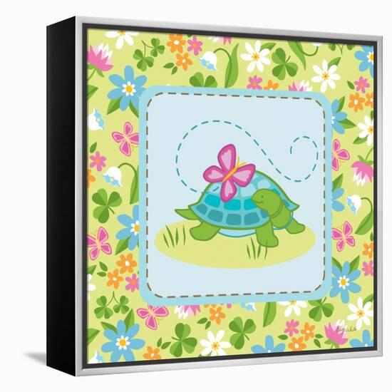 Meadow Turtle I-Betz White-Framed Stretched Canvas