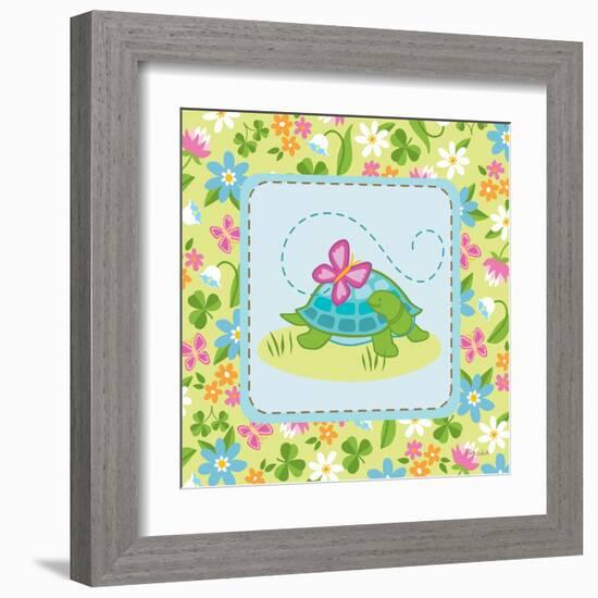 Meadow Turtle I-Betz White-Framed Art Print