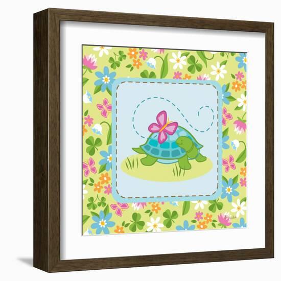 Meadow Turtle I-Betz White-Framed Art Print