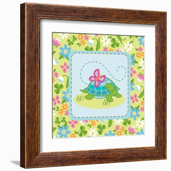 Meadow Turtle I-Betz White-Framed Art Print