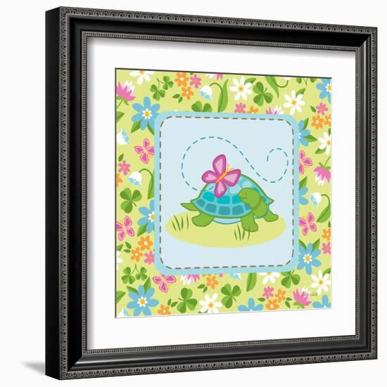 Meadow Turtle I-Betz White-Framed Art Print