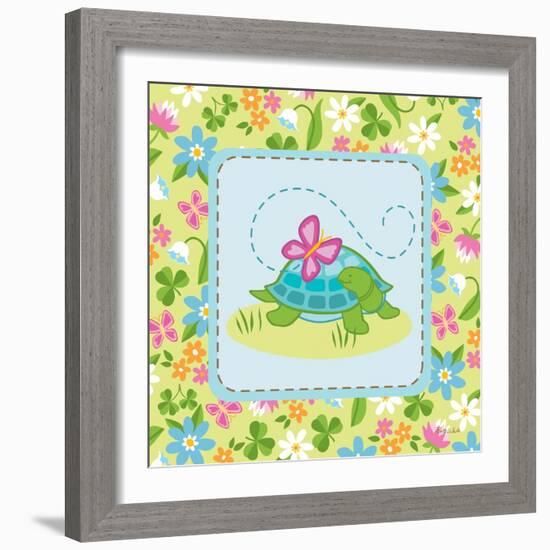 Meadow Turtle I-Betz White-Framed Art Print