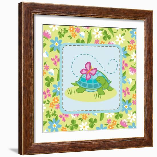 Meadow Turtle I-Betz White-Framed Art Print