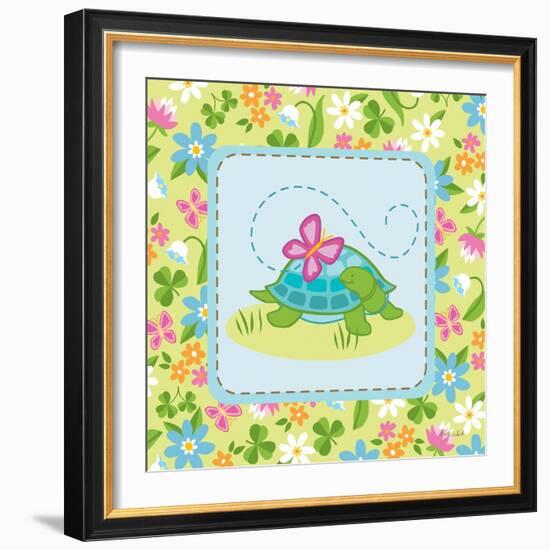 Meadow Turtle I-Betz White-Framed Art Print