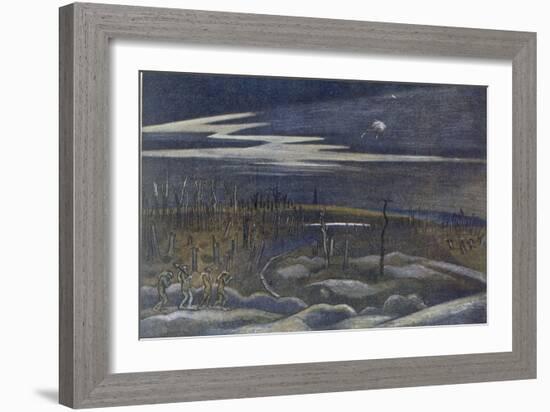 Meadow with Copse, British Artists at the Front, Continuation of the Western Front, Nash, 1918-Paul Nash-Framed Giclee Print