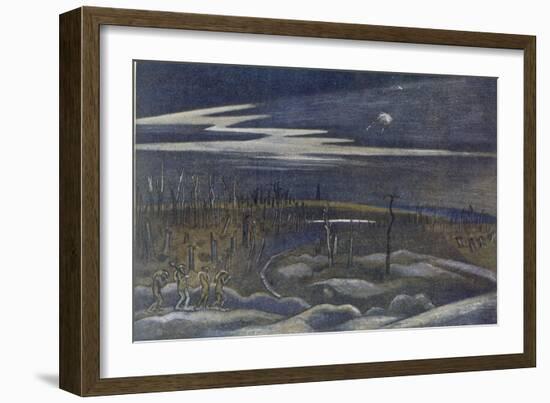 Meadow with Copse, British Artists at the Front, Continuation of the Western Front, Nash, 1918-Paul Nash-Framed Giclee Print