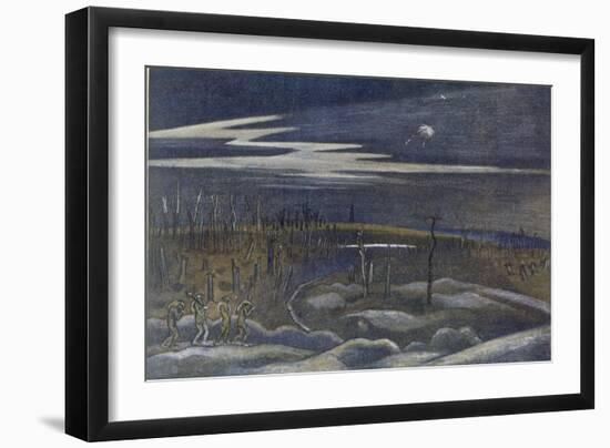 Meadow with Copse, British Artists at the Front, Continuation of the Western Front, Nash, 1918-Paul Nash-Framed Giclee Print