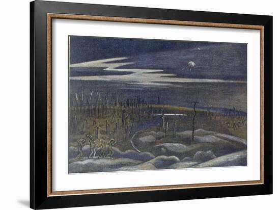 Meadow with Copse, British Artists at the Front, Continuation of the Western Front, Nash, 1918-Paul Nash-Framed Giclee Print