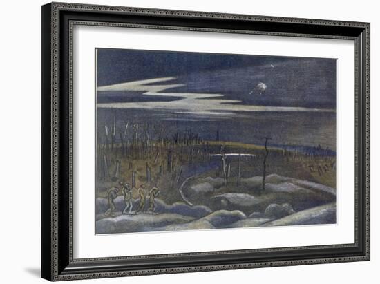 Meadow with Copse, British Artists at the Front, Continuation of the Western Front, Nash, 1918-Paul Nash-Framed Giclee Print