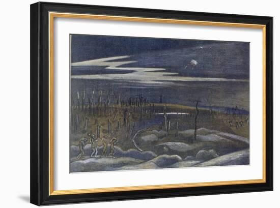 Meadow with Copse, British Artists at the Front, Continuation of the Western Front, Nash, 1918-Paul Nash-Framed Giclee Print