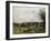 Meadow with Cows, a Willow on the Right and a Distant Village-Jean-Baptiste-Camille Corot-Framed Giclee Print