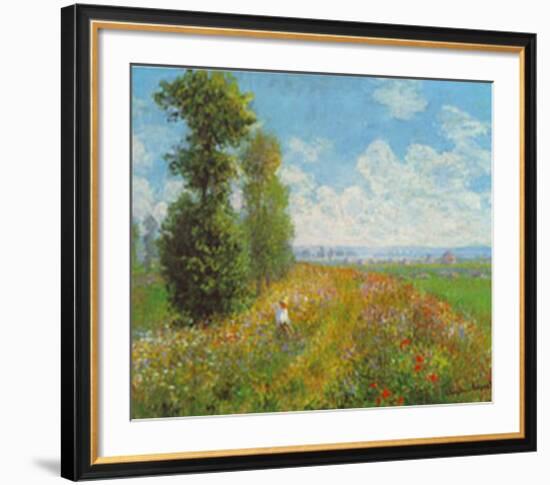 Meadow With Poplars-Claude Monet-Framed Art Print