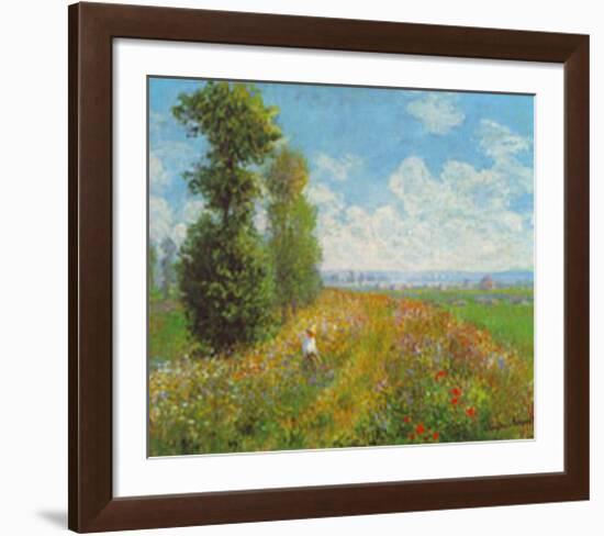 Meadow With Poplars-Claude Monet-Framed Art Print