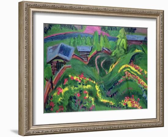 Meadows in Bloom, 1920 (Oil on Canvas)-Ernst Ludwig Kirchner-Framed Giclee Print