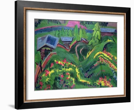 Meadows in Bloom, 1920 (Oil on Canvas)-Ernst Ludwig Kirchner-Framed Giclee Print