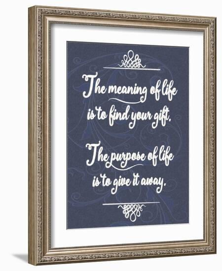 Meaning of Life Distresed 1-Leslie Wing-Framed Giclee Print