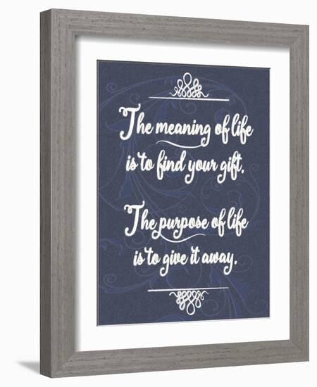 Meaning of Life Distresed 1-Leslie Wing-Framed Giclee Print