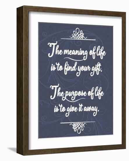 Meaning of Life Distresed 1-Leslie Wing-Framed Giclee Print
