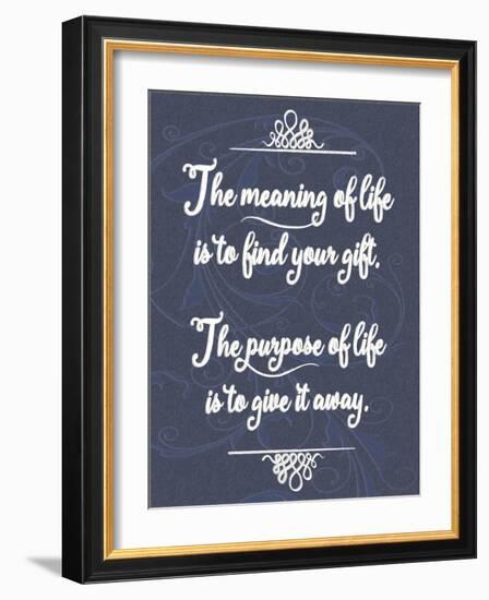 Meaning of Life Distresed 1-Leslie Wing-Framed Giclee Print