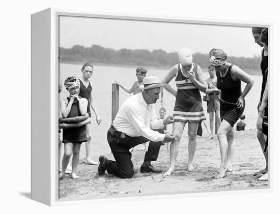 Measuring Bathing Suits, C.1922-null-Framed Premier Image Canvas