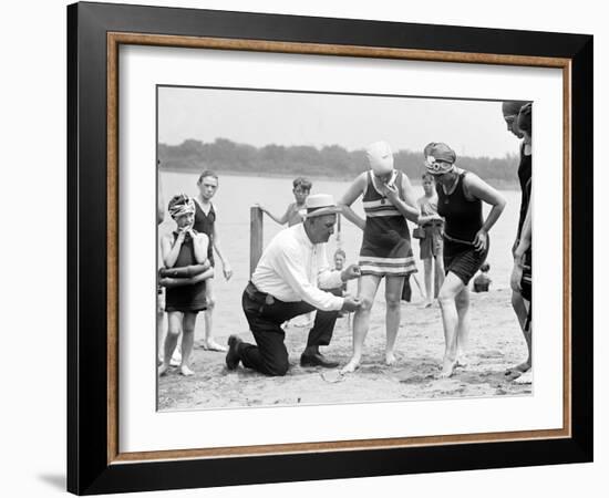 Measuring Bathing Suits, C.1922-null-Framed Photographic Print