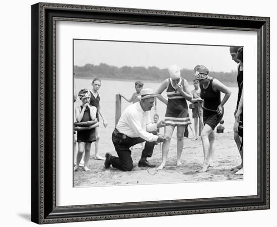 Measuring Bathing Suits, C.1922-null-Framed Photographic Print