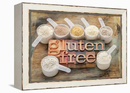 Measuring Scoops of Gluten Free Flours-PixelsAway-Framed Premier Image Canvas