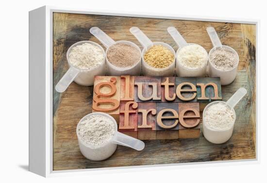 Measuring Scoops of Gluten Free Flours-PixelsAway-Framed Premier Image Canvas