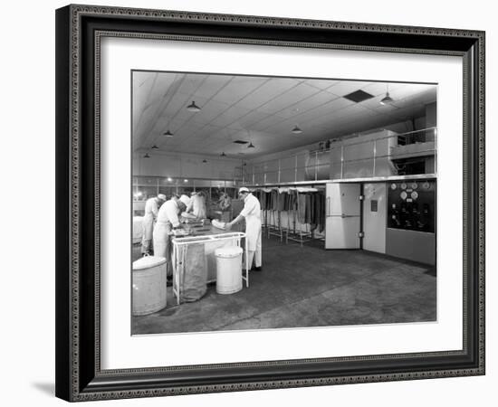 Meat Dressing at the Danish Bacon Co, Kilnhurst, South Yorkshire, 1957-Michael Walters-Framed Photographic Print