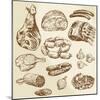 Meat - Hand Drawn Collection-canicula-Mounted Art Print