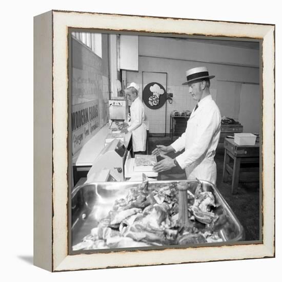 Meat Packing at a South Yorkshire Meat Processing Company, 1972-Michael Walters-Framed Premier Image Canvas