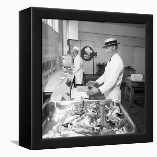 Meat Packing at a South Yorkshire Meat Processing Company, 1972-Michael Walters-Framed Premier Image Canvas