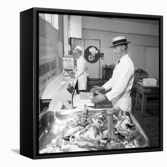 Meat Packing at a South Yorkshire Meat Processing Company, 1972-Michael Walters-Framed Premier Image Canvas