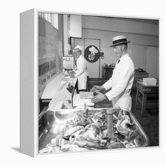 Meat Packing at a South Yorkshire Meat Processing Company, 1972-Michael Walters-Framed Premier Image Canvas