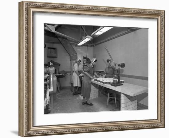 Meat Pie Production, Rawmarsh, South Yorkshire, 1959-Michael Walters-Framed Photographic Print