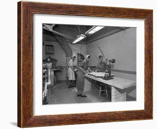 Meat Pie Production, Rawmarsh, South Yorkshire, 1959-Michael Walters-Framed Photographic Print