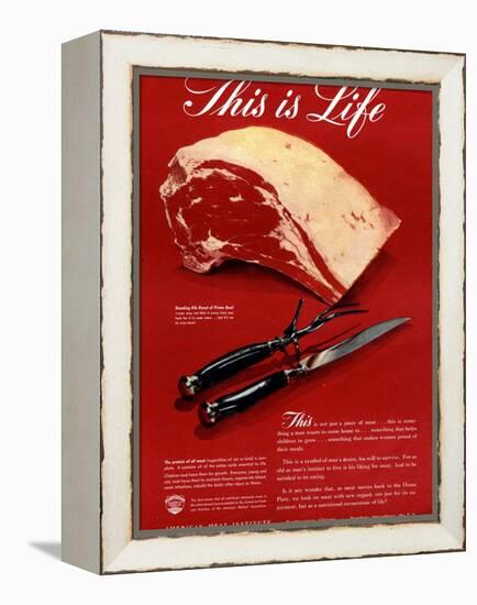 Meat, USA, 1940-null-Framed Premier Image Canvas