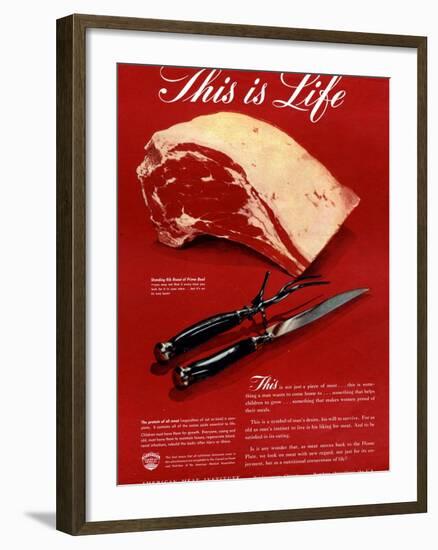 Meat, USA, 1940-null-Framed Giclee Print