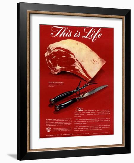 Meat, USA, 1940-null-Framed Giclee Print