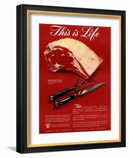 Meat, USA, 1940-null-Framed Giclee Print