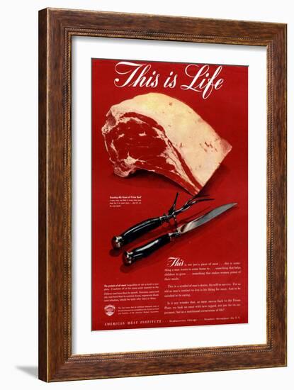 Meat, USA, 1940-null-Framed Giclee Print