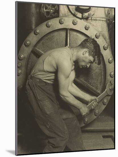 Mechanic and Steam Pump, 1921-Lewis Wickes Hine-Mounted Photographic Print