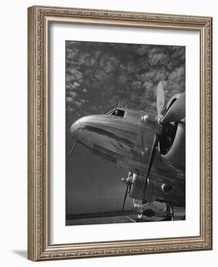 Mechanic Testing the Radio Equipment Attached to the C39 Cargo Plane-Carl Mydans-Framed Photographic Print