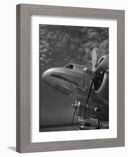 Mechanic Testing the Radio Equipment Attached to the C39 Cargo Plane-Carl Mydans-Framed Photographic Print