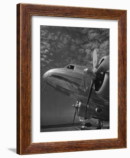 Mechanic Testing the Radio Equipment Attached to the C39 Cargo Plane-Carl Mydans-Framed Photographic Print