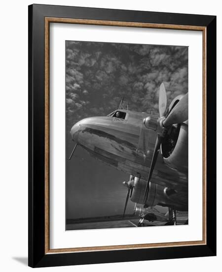 Mechanic Testing the Radio Equipment Attached to the C39 Cargo Plane-Carl Mydans-Framed Photographic Print