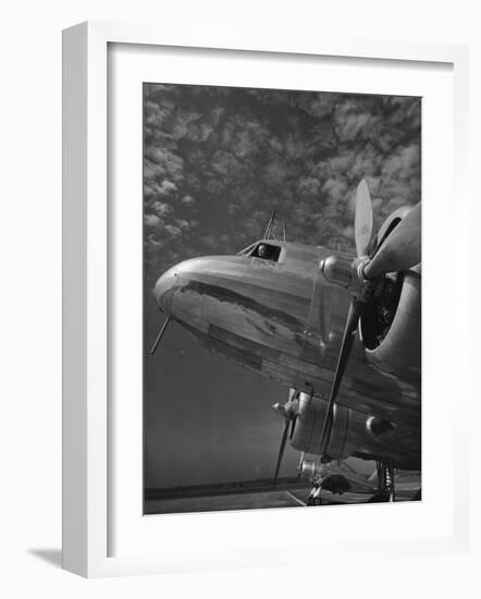 Mechanic Testing the Radio Equipment Attached to the C39 Cargo Plane-Carl Mydans-Framed Photographic Print