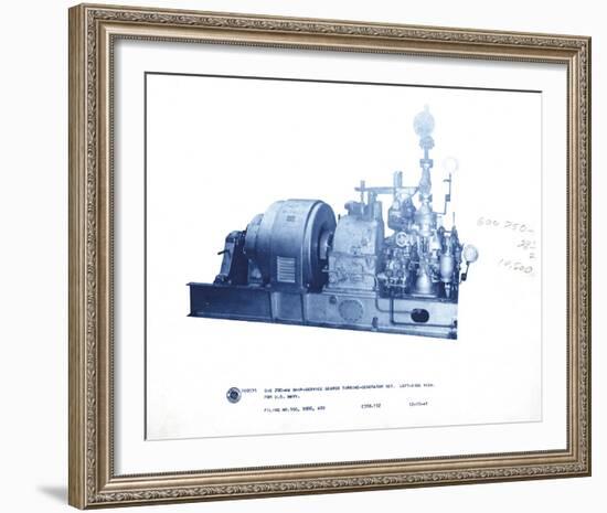 Mechanical Cyanotype VII-Chris Dunker-Framed Giclee Print