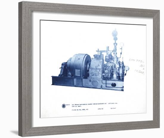 Mechanical Cyanotype VII-Chris Dunker-Framed Giclee Print