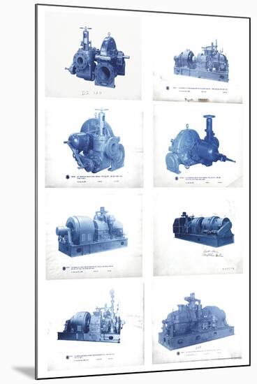 Mechanical Cyanotypes-Chris Dunker-Mounted Giclee Print